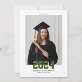 Faire-part Classe verte de forêt moderne de 2024 Graduation P (Devant)