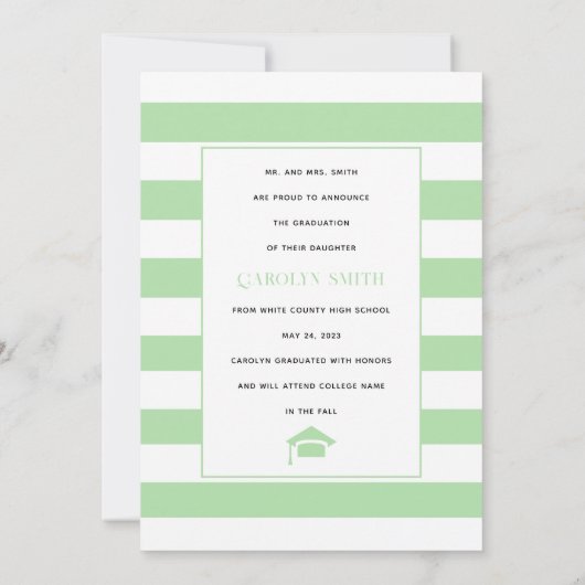 Faire-part Classe verte de Monnaie de 2023 diplôme de l'arc p (Dos)