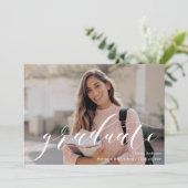 Faire-part Classic Calligraphy Graduation Photo (Debout devant)