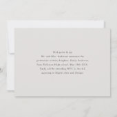 Faire-part Classic Calligraphy Graduation Photo (Dos)