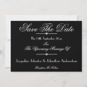 Faire-part Classic Chic Script Names B & W Enregistrer La Dat (Devant)