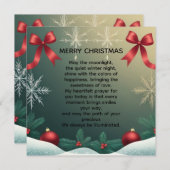 Faire-part Classic Christmas Snowflake Border with Red Bows (Devant / Derrière)