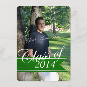 Faire-part Classic Grad 2014 Varsity Banner Green Photo