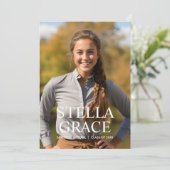 Faire-part Classic Minimalist Photo Graduation (Debout devant)