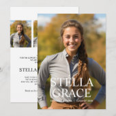 Faire-part Classic Minimalist Photo Graduation (Devant / Derrière)