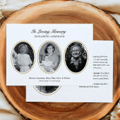 Faire-part Classic Modern 4-Photo Printed/Downloadable Death