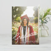 Faire-part Classic Modern Script 2 - Diplôme photo (Debout devant)