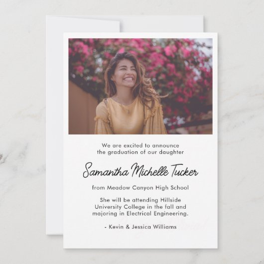 Faire-part Classic Modern Script 2 - Diplôme photo (Dos)