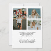 Faire-part Classic Moderne Photo Collage Graduation (Dos)