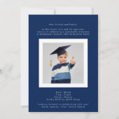 Faire-part Classic Scholar Blue High School Photo Grad (Dos)