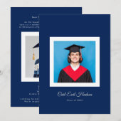 Faire-part Classic Scholar Blue High School Photo Grad (Devant / Derrière)