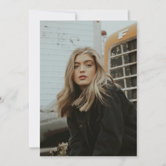 Faire-part Classic Script Gold Photo Graduation (Dos)