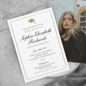 Faire-part Classic Script Gold Photo Graduation