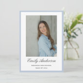 Faire-part Classic Script Graduation Photo Announcement (Debout devant)