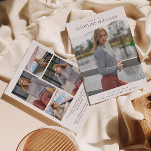 Faire-part Classic Simple 5 Photo Graduation Collage