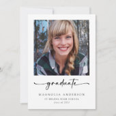 Faire-part Classic Simple One Photo Graduation (Devant)