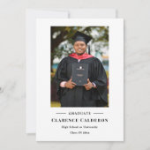 Faire-part Classic simple une photo graduation (Devant)