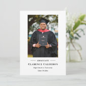 Faire-part Classic simple une photo graduation (Debout devant)