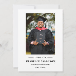 Faire-part Classic simple une photo graduation