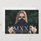 Faire-part Classic White Roman Numeral Grand Photo Graduation (Devant)