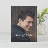 Faire-part classique de graduation de cadre photo (Debout devant)