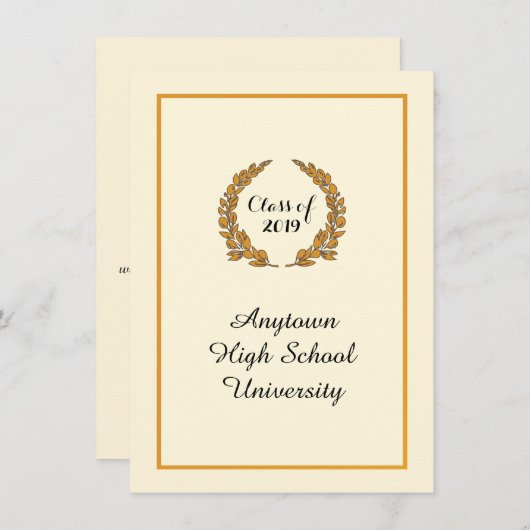 Faire-part classique d'obtention d'un diplôme de s (Devant / Derrière)