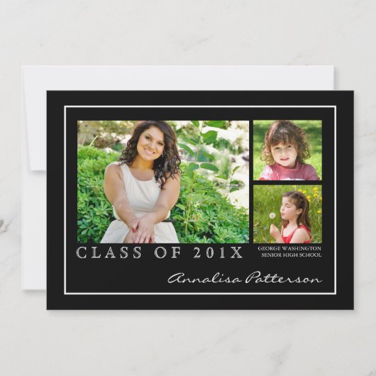 Faire-part classique et élégant de photo de (Devant)