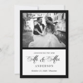Faire-part classique Luxe noir et blanc Mariage (Devant)