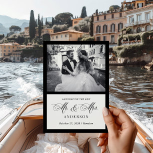Faire-part classique Luxe noir et blanc Mariage