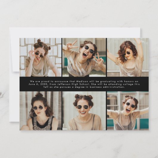 Faire-part Classique moderne 12 - Diplôme photo (Dos)