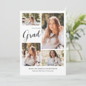 Faire-part Classique moderne 5 Photo Collage Graduation (Debout devant)