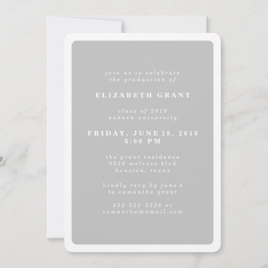 Faire-part classique moderne de la photo (Dos)