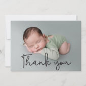 Faire-part Classique moderne Merci bébé garçon Photo naissanc (Devant)