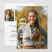 Faire-part Classique Moderne Minimaliste Diplômé (Devant / Derrière)