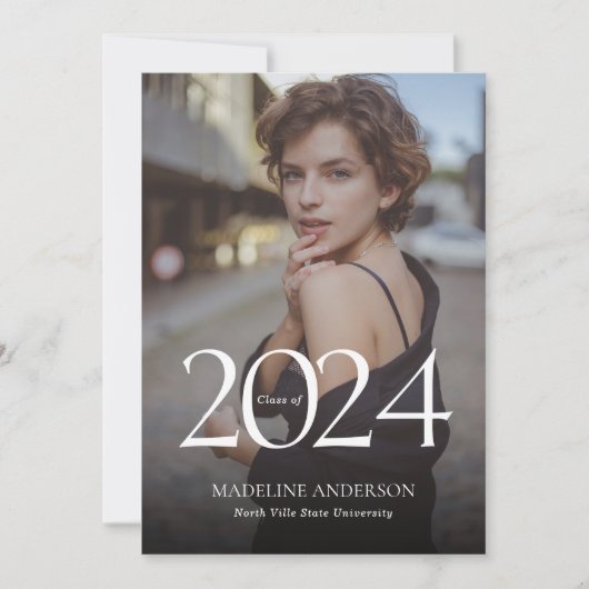 Faire-part Classique moderne photo Collage Graduation (Devant)