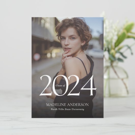 Faire-part Classique moderne photo Collage Graduation (Debout devant)