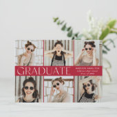 Faire-part Classique moderne Rouge 6 - Diplôme photo (Debout devant)