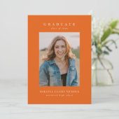 Faire-part Classique Moderne Simple Diplôme Deux Photos Orang (Debout devant)