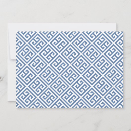 Faire-part Classique Rouge Blanc Bleu Monogramme Bébé Garçon  (Dos)