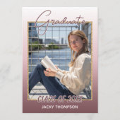 Faire-part Classy Chic Ombre Mauve Taupe Rose foncé Graduatio (Devant)