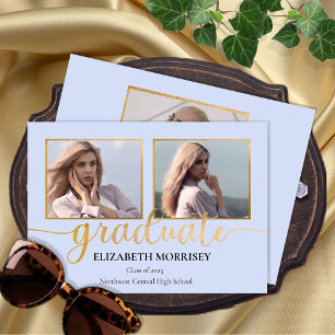 Faire-part Classy Elegant Gold Script Texte Gradué 3 Photo