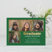 Faire-part Classy Elegant Gold Text Graduate 4 Photo Annonce (Debout devant)