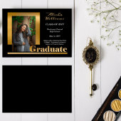 Faire-part Classy Elegant Gold Texte Gradué 1 Photo Noir
