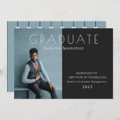 Faire-part Classy Flat Photo Graduation Masculine Annonce (Devant / Derrière)