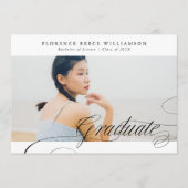 Faire-part Classy Formal Calligraphy Photo College Graduation (Devant)