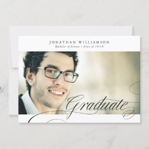 Faire-part Classy Formal Élégant Script Gradué Deux Photo