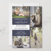 Faire-part Classy Modern Dark Blue Photo Graduation (Devant)