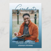 Faire-part Classy Ombre Bleu Vert Dégradé de Diplôme (Devant)