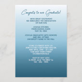 Faire-part Classy Ombre Bleu Vert Dégradé de Diplôme (Dos)