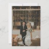 Faire-part Classy Script 'It's Official' Mariage Elopement (Devant)